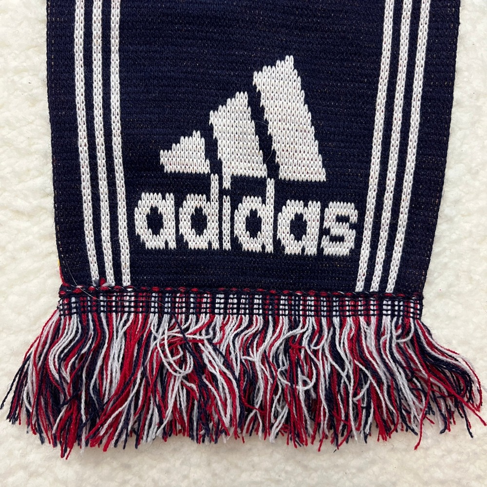 Adidas Real Salt Lake MLS Soccer Scarf Red Navy Blue Gold Knit Fringe 64in